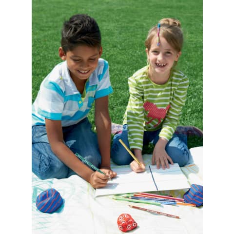 Matite colorate ergonomiche Stabilo Trio thick - mina 4,2 mm - colori assortiti Astuccio da 24 + temperino - 203/2-24